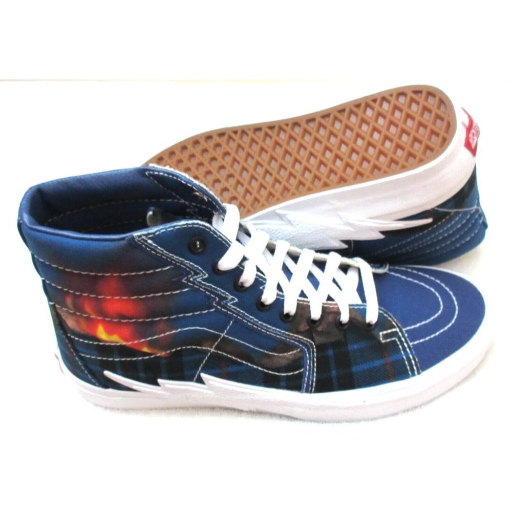 Vans Sk8-Hi Bolt Big Reveal Classics Navy Blue White Skate shoes Sizes NIB - Picture 2 of 5